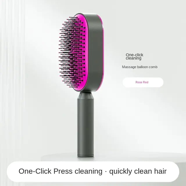 Anti-Static Self Cleaning Hair Brush for Women