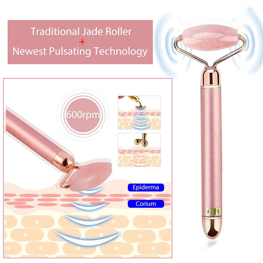 3-in-1 Electric Vibrating Jade Roller Massager